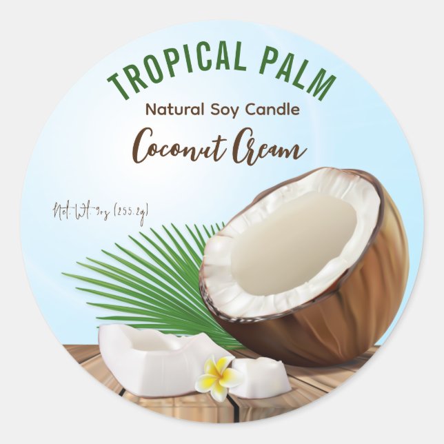 Étiquettes de bougie de noix de coco (Devant)