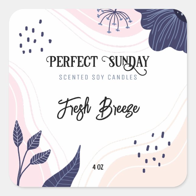 Étiquettes de bougie de soja Abstrait Premium (Devant)