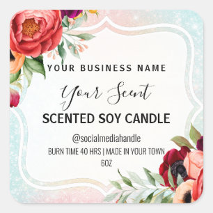 Étiquettes de bougie de soja parfumé à l'odeur du