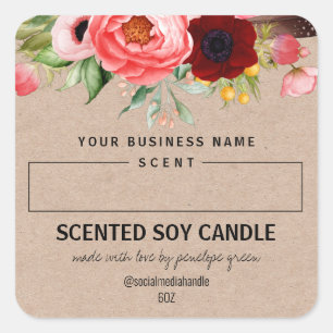 Étiquettes de bougie de soja parfumée