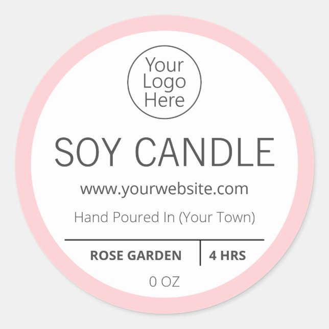 Étiquettes de Bougie Logo Parfumées au Jardin de R (Devant)