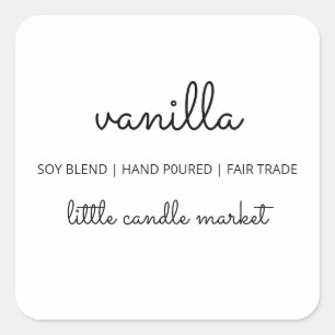 Étiquettes de bougie minimaliste blanc
