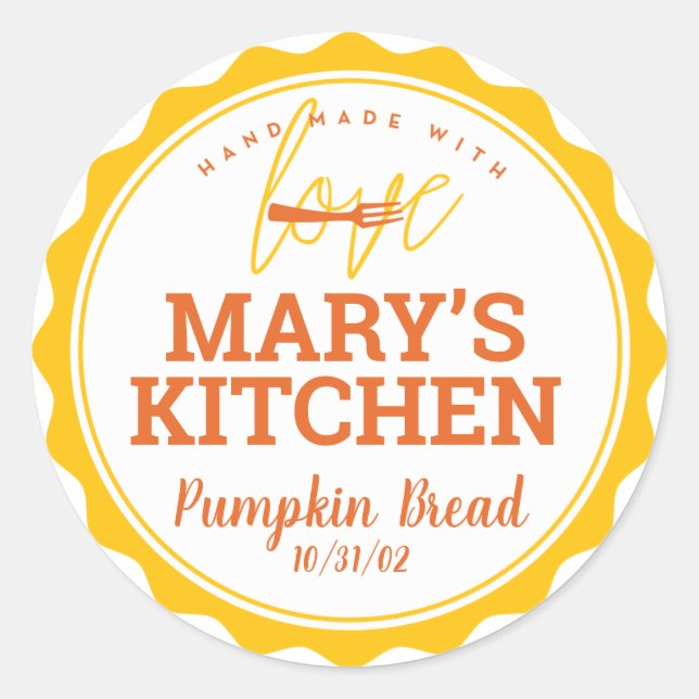 Étiquettes de boulangerie + Votre Nom (Devant)