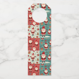 Étiquettes de bouteille avec motif de Père Noël de