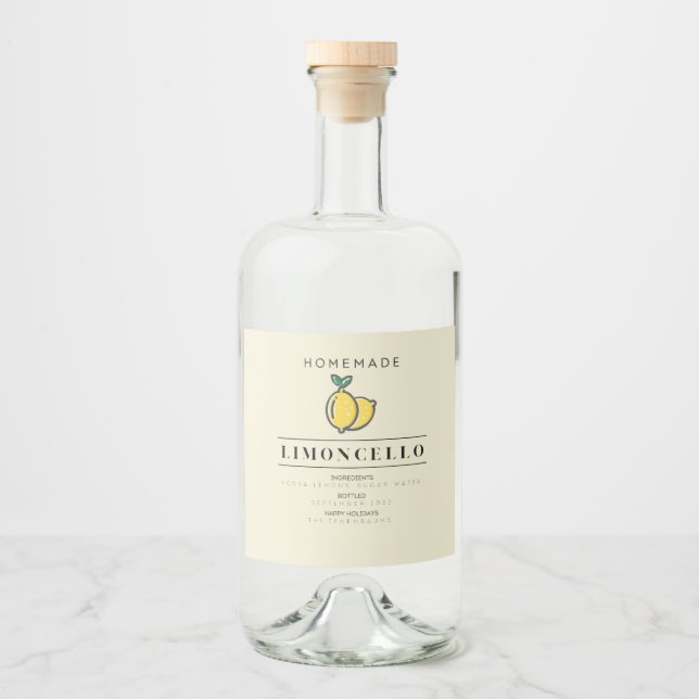 Étiquettes de bouteille de limoncello maison (Devant)
