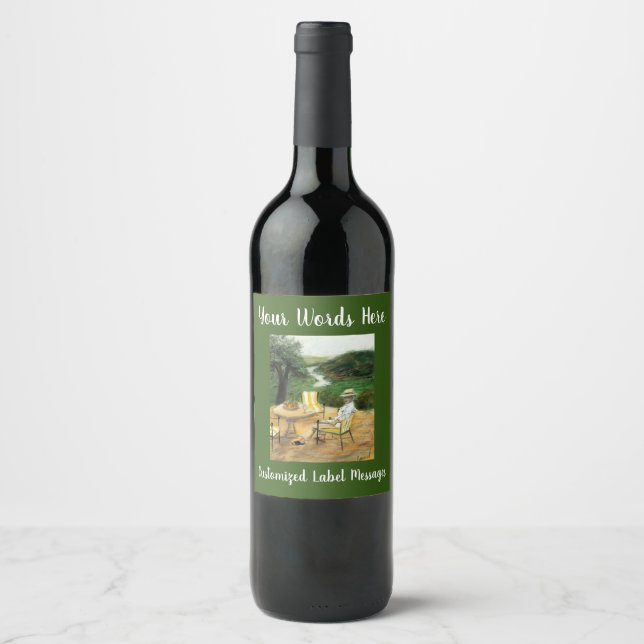 Étiquettes de bouteille de vin d'art pastel person (Devant)