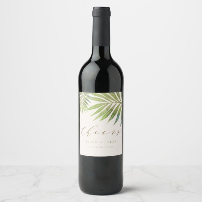 Étiquettes de bouteille de vin de mariage d'été sp (Devant)