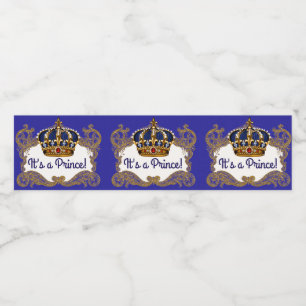 Étiquettes de bouteille d'eau Couronne Royale Prin