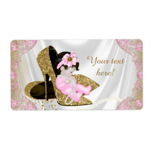 Étiquettes de bouteille d'eau de Baby shower fille