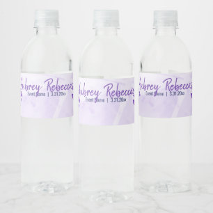 Étiquettes de bouteille d'eau de libellule violett