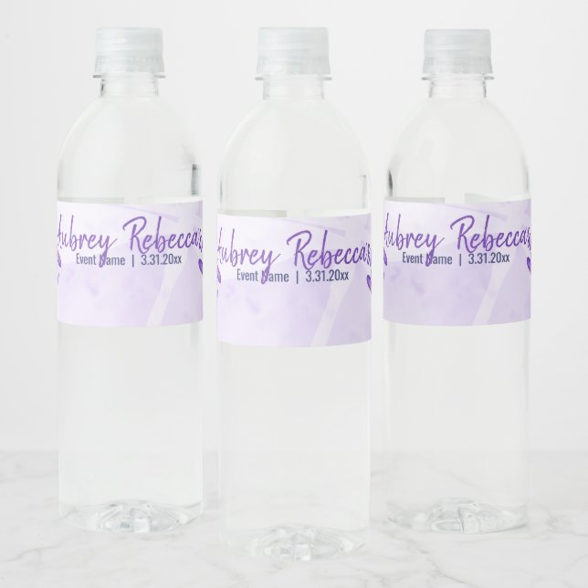 Étiquettes de bouteille d'eau de libellule violett (Bouteilles)
