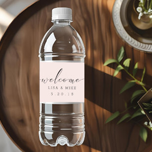 Étiquettes de bouteille d'eau de mariage de bienve