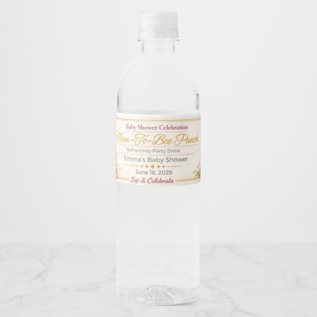 Étiquettes de bouteille d'eau de mariage | Vinyle  (Devant)