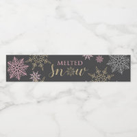 Étiquettes de bouteille d'eau de neige fondue