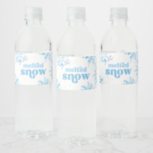 Étiquettes de bouteille d'eau de neige fondue bleu