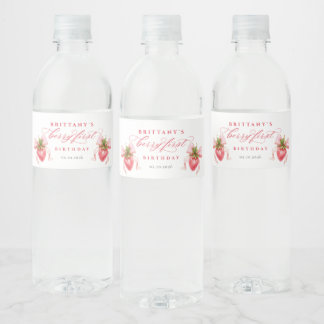 Étiquettes de bouteille d'eau pour le premier anni