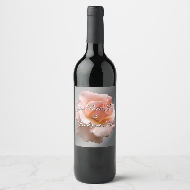 Étiquettes de bouteille personnalisées de rose sau (Devant)