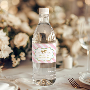 Étiquettes de bouteilles d'eau à thème carrousel à
