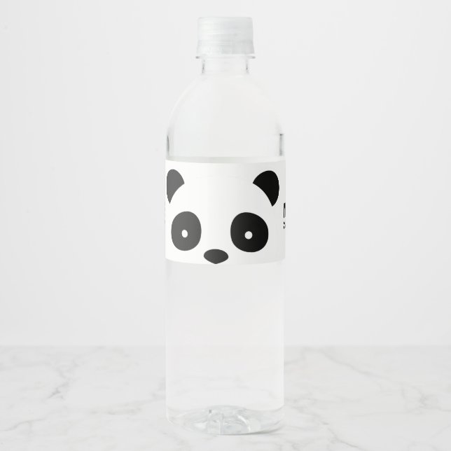 Étiquettes de bouteilles d'eau Panda, étiquette no (Devant)