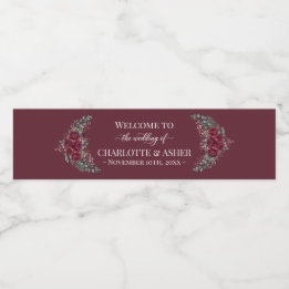 Étiquettes de bouteilles d'eau Rose Bourgogne Mari