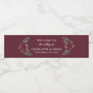 Étiquettes de bouteilles d'eau Rose Bourgogne Mari