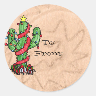 Étiquettes de cactus de Noël
