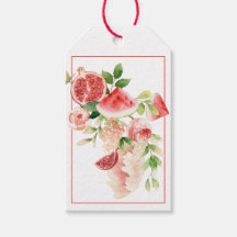 Étiquettes de cadeau Bouquet d'aquarelle rose et v