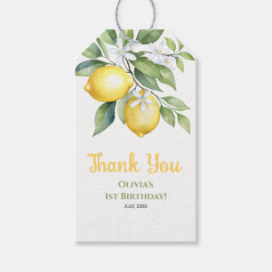 Étiquettes de cadeau citron citrus anniversaire.