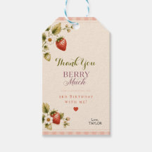 Étiquettes de cadeau d'anniversaire à la baie sucr