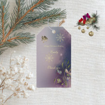 Étiquettes de cadeau d'anniversaire Winter Glow