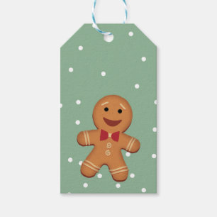 Étiquettes de cadeau de bonhomme en pain d'épice