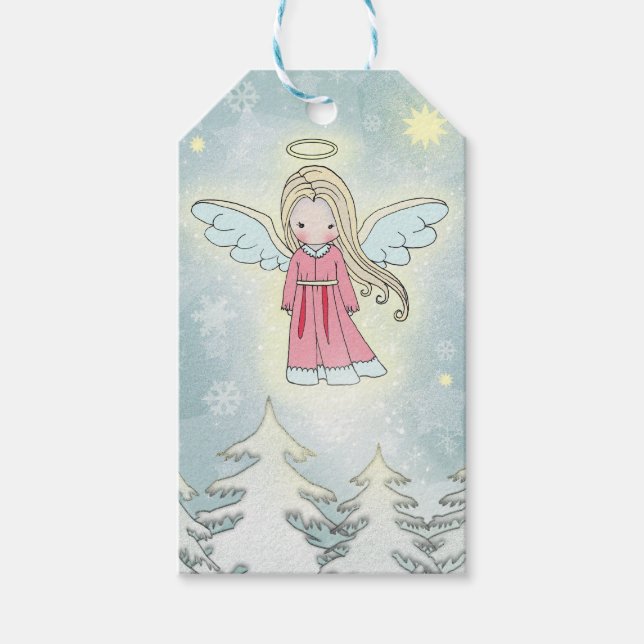 Étiquettes de cadeau de fantaisie d'ange doux (Devant)
