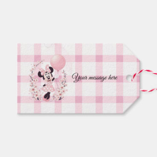 Étiquettes de cadeau de fête modifiables Minnie mo