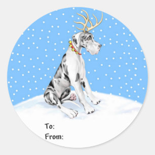 Étiquettes de cadeau de Harle UC de Noël de renne