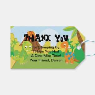 Étiquettes de cadeau de Merci de dinosaure