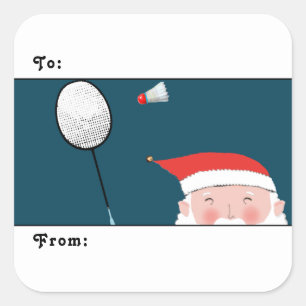 Étiquettes de cadeau de Noël de badminton