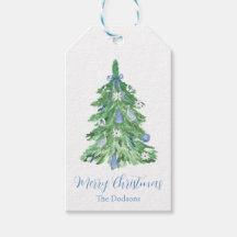 Étiquettes de cadeau de Noël en Chinoiserie Bleue