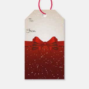 Étiquettes de cadeau de Noël/ruban rouge