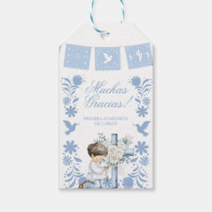 Étiquettes de cadeau de première communion à genou