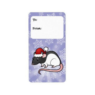 Étiquettes de cadeau de rat de Noël
