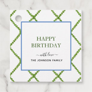 Étiquettes de cadeau de treillis à l'aquarelle Joy