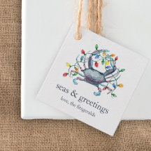 Étiquettes de cadeau de vacances « Sea & Greetings