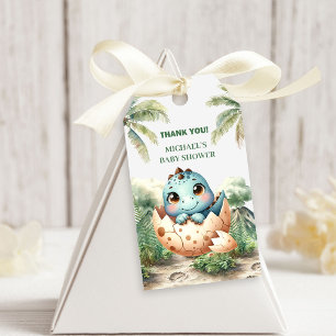 Étiquettes de cadeaux Baby Shower Douce Bébé Dino 