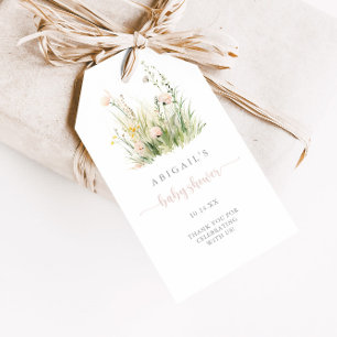 Étiquettes de cadeaux de Baby Shower Greenery Boho