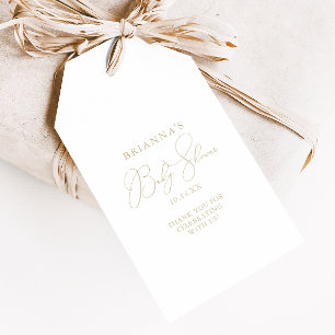 Étiquettes de cadeaux de baby shower minimalistes
