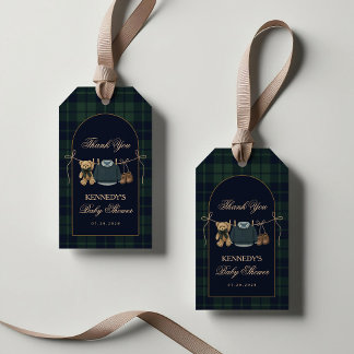 Étiquettes de cadeaux de baby shower Ourson Polo P