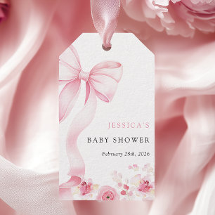 Étiquettes de cadeaux de baby shower pour bébé ros