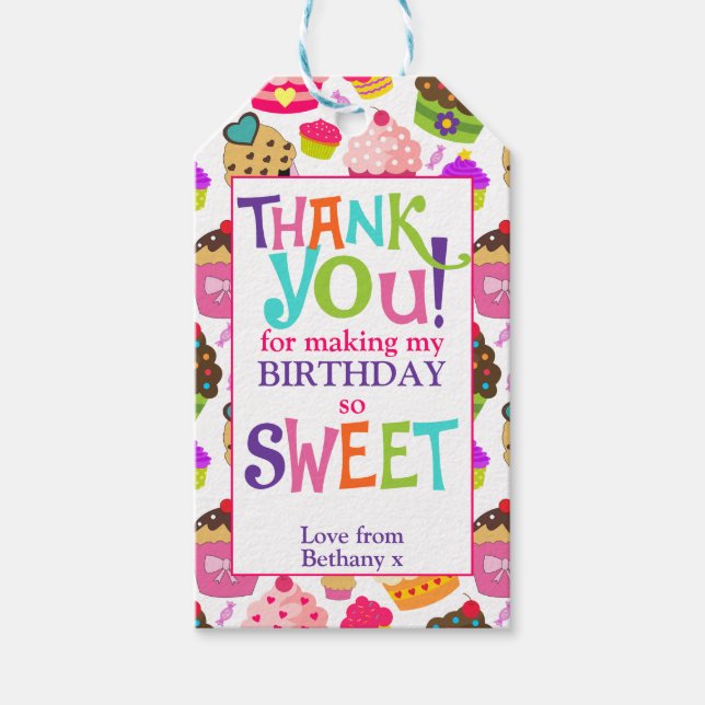 Étiquettes de cadeaux de fête d'anniversaire pour  (Devant)