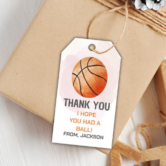 Étiquettes de cadeaux de fête de sport pour garçon