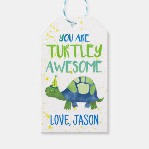 Étiquettes de cadeaux de la Saint-Valentin Tortue